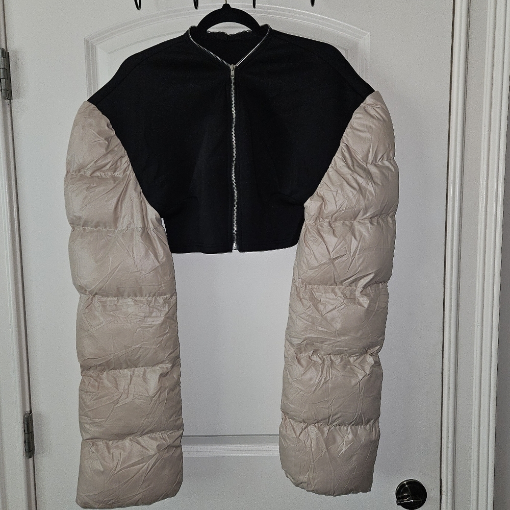 Puffer Sleeve Cropped Jacket